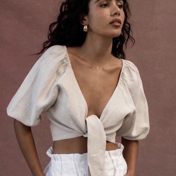 Posse Linen Tie Top - Picture 3 of 5